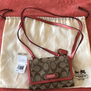 Signature coach crossbody wallet